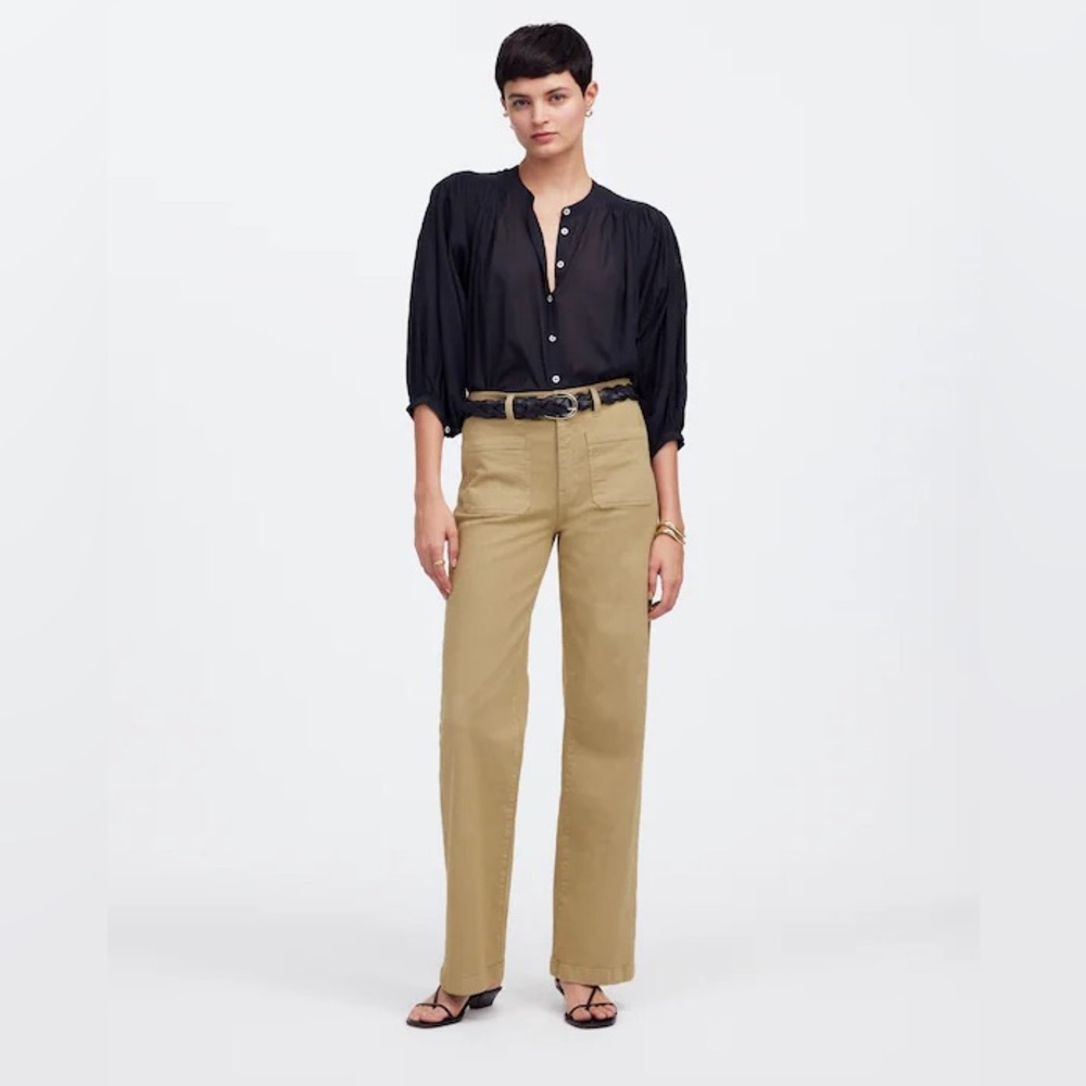 Madewell Emmett Wide-Leg Cropped Pant: Patch Pocket Edition Size 27 Earthen Gold